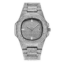 Reloj de cuarzo para hombre, cronógrafo de marca de lujo con diamantes de imitación, estilo Hip hop, dorado, a la moda, con fecha de negocios 2024 - compra barato