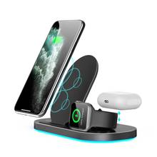 3 in1 Qi Fast Wireless Charger For Apple Watch 5 4 3 2 1 Quick Charging Dock Station For Iphone 8 Pus XS 11 Pro MAX 2024 - buy cheap