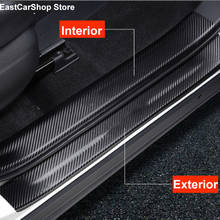 Car Door Sill Carbon Fiber PU Leather Sticker Scuff Plate Guards Welcome Pedal for Mazda CX-5 CX5 2021 2020 2019 2018 2017 2024 - buy cheap