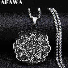2021 Fashion Flower of Life Stainless Steel Necklace for Women Silver Color Necklaces & Pendants Jewerly colgantes N576S02 2024 - buy cheap