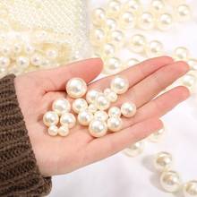10-1000pcs 2/3/4/5/6/8/10/12/14/16/18MM No Hole Beige Color ABS Imitation Pearl Beads Round Loose Beads for Jewelry Making 2024 - buy cheap