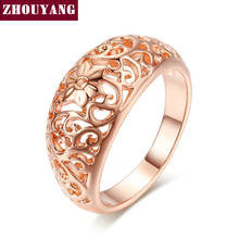 Ring For Women Flower Hollowing craft Rose Gold Color Black Gold Color Fashion Jewelry Friendship Gift R281 2024 - buy cheap