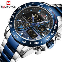 Naviforce-relógio masculino 9171, relógio de pulso, led, digital, cronógrafo, quartzo, masculino, militar de aço 2024 - compre barato