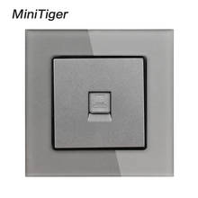 Minitiger-painel de vidro cristal, 1 gang, internet, conector para internet, soquete, dados, parede, computador 2024 - compre barato