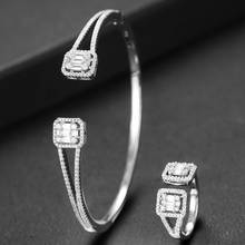 GODKI New Charms 2pcs Bangle Ring Set For Women Full Micro Cubic Zircon Pave Party Wedding Saudi Arabic Dubai Jewelry Sets 2024 - buy cheap