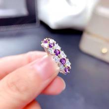High-quality Amethyst Ring Real S925 Sterling Silver Fine Fashion Charming Wedding Jewelry for Women Free Shipping MeibaPJFS 2024 - buy cheap