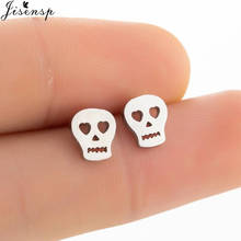 Gothic Skull Ear Piercing Earring for Women Minimalist Jewelry Stainless Steel Skeleton Ear Studs Piercing Hallowmas Punk Gifts 2024 - buy cheap