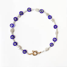 Handmade Irregular Imitation Pearl Necklace Blue Eye Beads Mix And Match Fashion Charm Jewelry Women Christmas Choker 2020 2024 - buy cheap