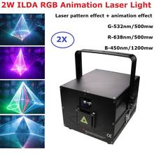 2W DMX ILAD RGB Animation Laser Projector Scanner Professional Stage Lighting DJ Disco Bar Party Wedding Effect Laser Show Light 2024 - buy cheap