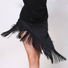 Disfraz de baile latino para mujer, falda con flecos negros y borlas, vestido de competición de baile latino, ropa de Cha Rumba Samba SL1875 2024 - compra barato