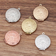 10 pcs/lot 27mm Round Shape Metal Brass Locket Pendant Can Open Locket Necklace Photo Pendants Lockets For Women Men 2024 - buy cheap