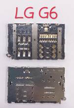 Conector de suporte e bandeja para leitor de cartão sim, 2 peças/original para lg g6 h870 h870ds ls993 vs988 h872 2024 - compre barato
