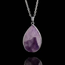 Fashion Water Drop Natural Stone Pendant Necklaces For Women Chian Women Statement Necklaces Jewelry 2024 - buy cheap