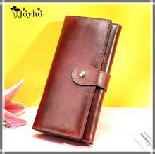 JOYHO  Women Clutch Leath women wallets made of genuine leather female long wallet for phone/cards money bags lady wallets purse 2024 - buy cheap