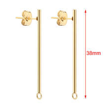 50pcs Stainless Steel Minimalist Layering Jewelry Long Thin Geometric gold tone Stick Post DIY For Earrings Jewelry Accessories 2024 - buy cheap