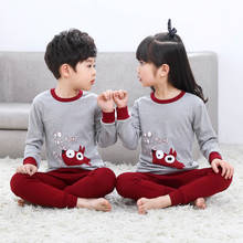 Conjunto de pijamas de algodón para niños y niñas, ropa de dormir con dibujos animados, otoño e invierno, 2020 2024 - compra barato