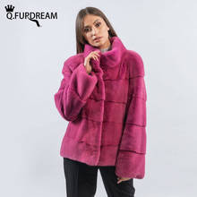 Q. furdream-casacos de pele de vison, jaquetas femininas, pele natural de luxo genuíno de alta qualidade, moda outwear quente de inverno 2024 - compre barato