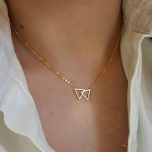 Double Triangle Collar Necklaces Pendants For Women Men Boho Jewelry Stainless Steel Sieraden Rose Gold Chain Geometric Kolye 2024 - buy cheap