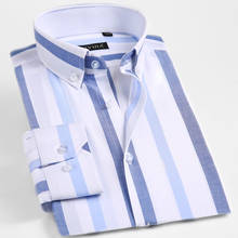Мужская модная рубашка в полоску с пуговицами, Стандартная посадка, Удобная Повседневная блуза из 100% хлопка, топы, рубашки 2024 - купить недорого