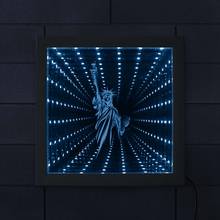 Estátua da liberdade minimalista, led, espelho de infinito iluminado, túnel de mesmerização da luz, dia da independência, nova york, lembrança de viagem 2024 - compre barato