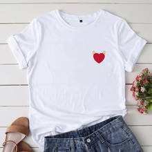 Simple Hipster T shirt Love graphics print women Tshirt 2021 Summer Casual Wild Tshirt White Round Neck short sleeve t-shirt 2024 - buy cheap