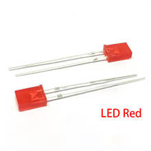 100 unids/lote de diodos LED emisores de luz roja cuadrados 2x5x7mm 2x5x7 2024 - compra barato
