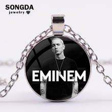 SONGDA Celebrity Eminem Pendant Necklace Hip-Hop Music Jewelry Fans Gift Art Photo Glass Cabochon Pendant Punk Zinc Alloy Chain 2024 - buy cheap