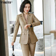 Office Professional Women's Suits High Quality Elegant Casual Autumn and Winter Ladies Plaid Jacket Fashion Trousers Two-piece 2024 - buy cheap