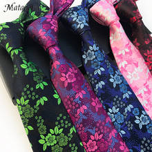 Corbata Floral para hombre, corbata con patrón de flores, Jacquard, cuello Jabot, 8cm, para novio, boda 2024 - compra barato