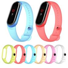 100 Pieces/lot Transparent Strap For Xiaomi Mi Band 5 or 6 Replacement Bracelet Silicone Soft TPU Wristband Xio mi 2024 - buy cheap