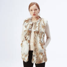 ETHEL ANDERSON Women Real Rabbit Fur Vest Genuine Fur Coats For Laides Fur Vest Gilet Long Style Coat Outwear gilet 2024 - buy cheap