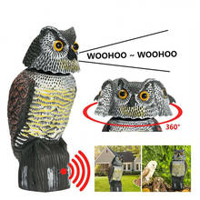 Owl Decoy 360° Rotate Head Sound & Shadow Control Repel Pest Crow Scarecrow Garden Yard Decor 2024 - buy cheap