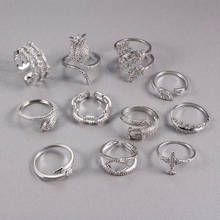 Conjunto micro anel aberto feminino, zircônia branca ouro, enfeite em formato geométrico, presente de casamento e aniversário 2024 - compre barato