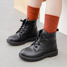 Dolakids-zapatos de cuero para niños, botas Martin para otoño e invierno, botines Vintage cálidos, nuevos 2024 - compra barato