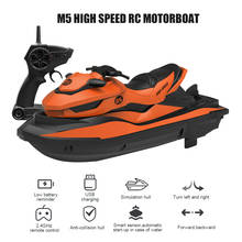 RC Motorboat M5 2.4G Mini Remote Control RC Boat Motorboat 10km/h High Speed Children's Toys Model for Water Skiing in Summer 2024 - buy cheap