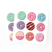 90pcs Stickers per roll Stylish Donut Stickers Delicious Looking 9 Designs Handmade white labels stickers for Cake bread baking 2024 - buy cheap