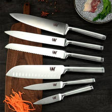 Conjunto de facas de chef 7cr17, estrutura de aço inoxidável, facas para frutas, utilitárias, santoku, corte de pão, cozinha, faca, dropshipping 2024 - compre barato