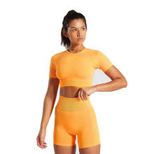 Cxuey-conjunto de roupas esportivas sem costura, roupas de ginástica para mulheres, amarelo, azul 2024 - compre barato