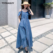 Женское винтажное платье TIYIHAILEY, длинное летнее платье-макси из хлопка с коротким рукавом и S-XL 2024 - купить недорого