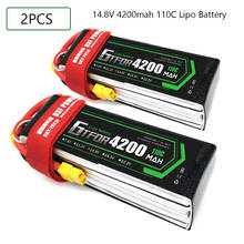 GTFDR 4200mAh Lipo аккумулятор 4S 14,8 V 110C-120C XT60/DEANS/XT90/EC5 для дрона AKKU FPV грузовик четыре axi вертолет RC автомобиль самолет 2024 - купить недорого