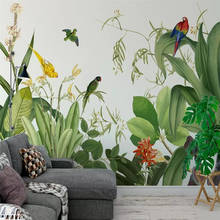 beibehang custom Modern Tropical plant parrot bird Landscape Large Murals Living Room Sofa Bedroom 3D Wall Painting Home Decor 2024 - buy cheap