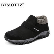 BTMOTTZ Winter Men Boots Outdoor Warm Fur Snow Boots Adult Winter Work Safety Shoes Men Fashion Suede Leather Rubber Ankle Boots 2024 - buy cheap