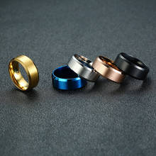 Новая мода 8 мм классическое мужское кольцо из нержавеющей стали ювелирные изделия обручальное кольцо для мужчин 2024 - купить недорого