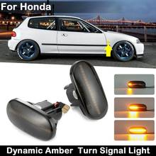 2Pcs For Honda Accord Civic Fit CR-V Stream Odyssey Integra Smoked Lens LED Side Marker Lamp Dynamic Amber Turn Signal Light 2024 - buy cheap