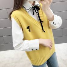 Women Sweater Vest Fashion Knitted Vest Women's Spring and Autumn Loose-Fitting Vest Outer Wear Sweater Coat 2024 - buy cheap