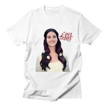 Летняя хлопковая модная забавная женская футболка Lana Del Rey, Повседневная футболка с коротким рукавом и круглым вырезом, футболка в стиле хип-хоп, уличная одежда размера плюс 2024 - купить недорого