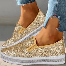 2020 Women Flat Sequin Casual Waterproof Lightweight Shoes Comfortable Non-slip Sneakers Round Toe Flat Shoes Size 36-43 2024 - buy cheap