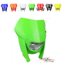 Máscara para farol de motocross, verde, h4, 12v, feixe alto/baixo, esportivo duplo, para kawasaki kx, klx, kxf, 65, 85, 100, 250, 450, f, 110, f 140 2024 - compre barato