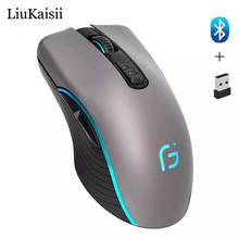 Wireless Computer Mouse Rechargeable Mouse Gaming Bluetooth 4.0+ 2.4Ghz 2 In 1 2400DPI Ergonomic Portable Optical Mice for PC 2024 - buy cheap