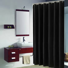 1PC Plain Black Shower Curtains Waterproof Fabric Bathroom Bath Curtains for Bathroom Large Wide Bathing Cover with 12 Hooks 2024 - buy cheap